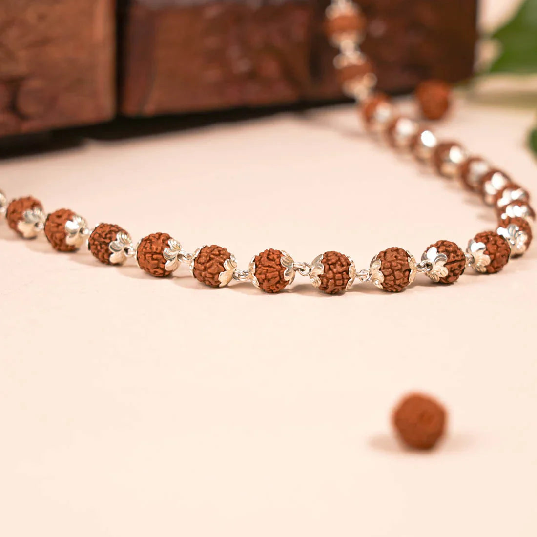Rudraksha Silver Mala ( 8 – 9 mm Rudraksha Size)