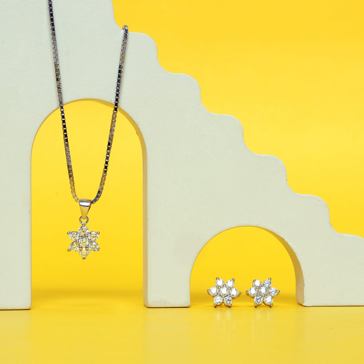 Snowflake Necklace Long Pendant