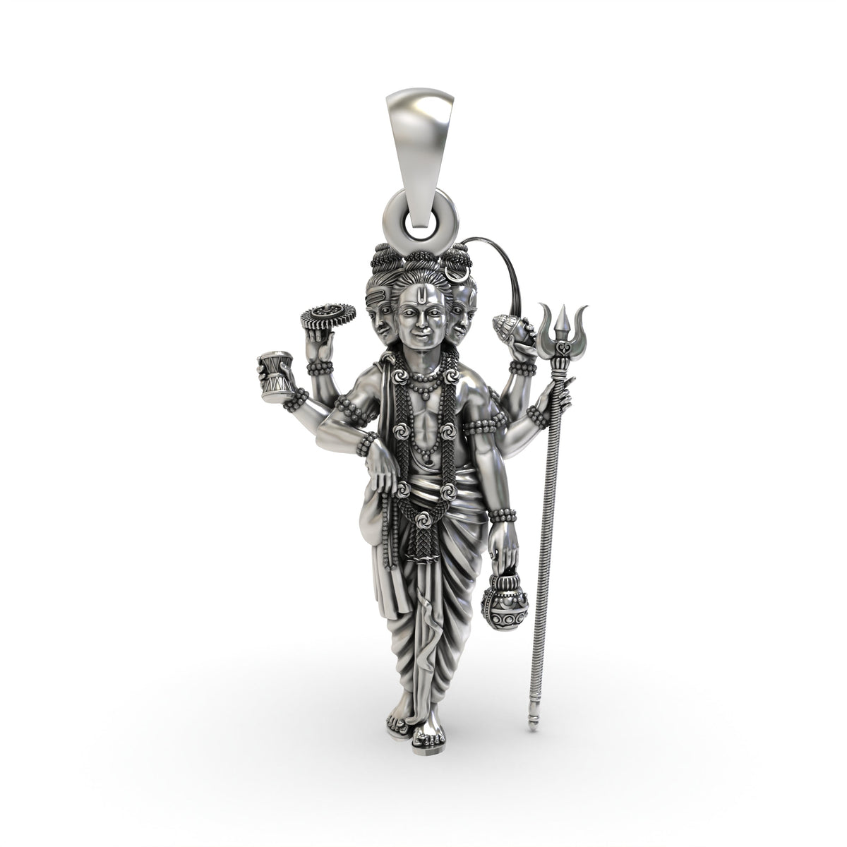 925 Silver Guru Dattatreya Pendant – Tridev Avatar Spiritual Jewelry | Handmade Devotional Pendant for Protection & Wisdom