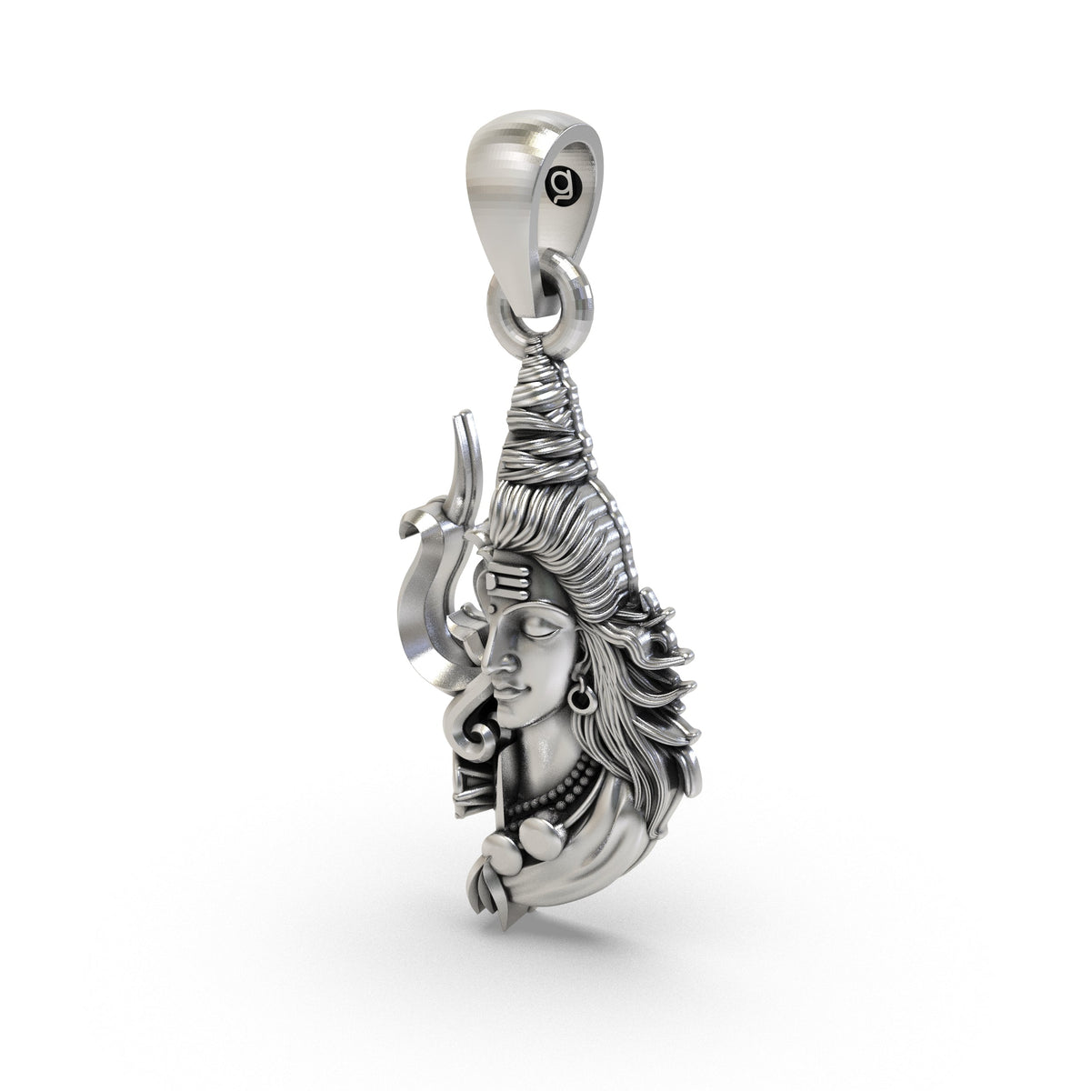 925 Silver Half Trishul Half Shiva Pendant | Lord Shiva Trishul Pendant for Men & Women | Mahadev Jewelry | Spiritual Pendant for Protection & Strength