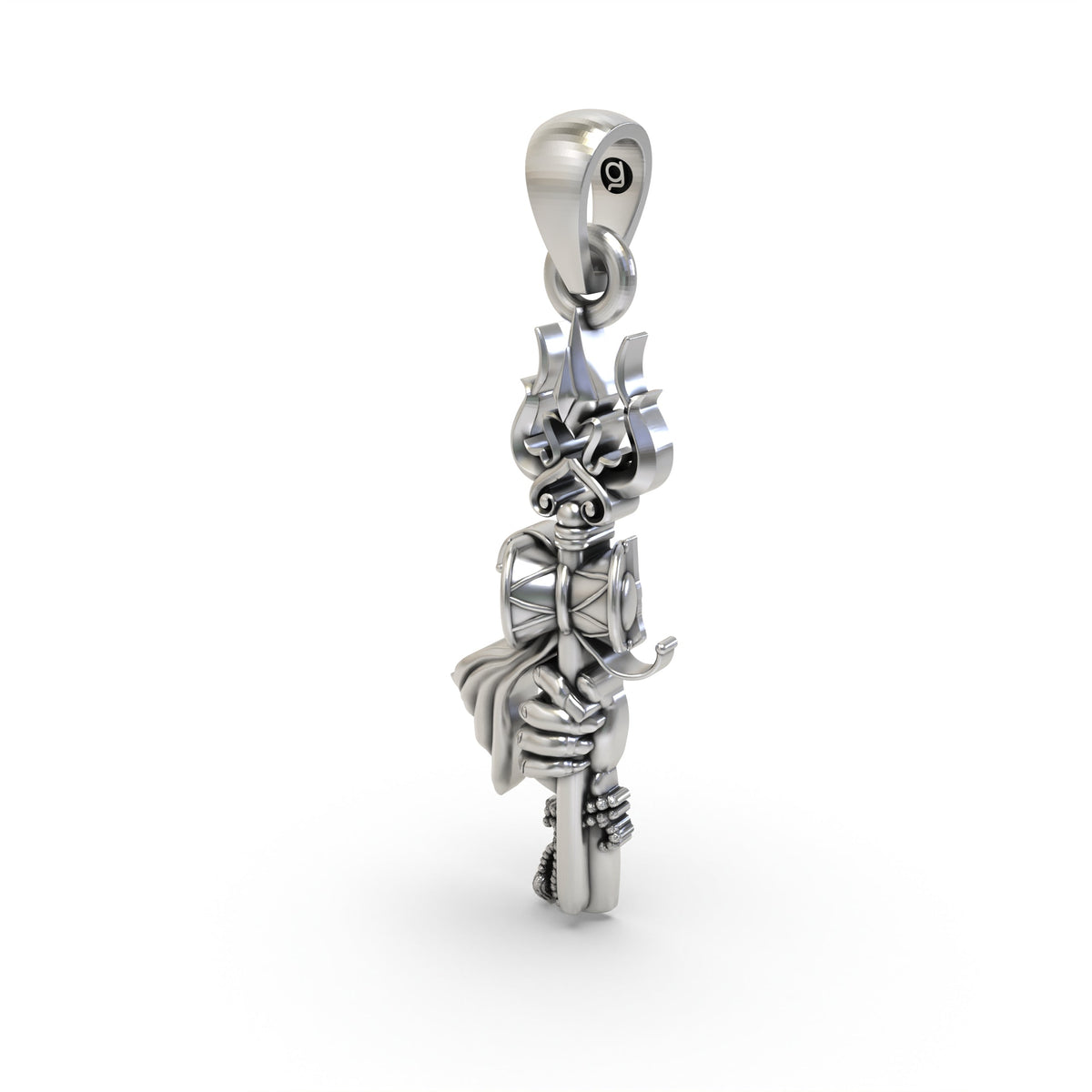 925 Silver Trishul Pendant with Shiva Hand – Divine Protection & Spiritual Strength Symbol