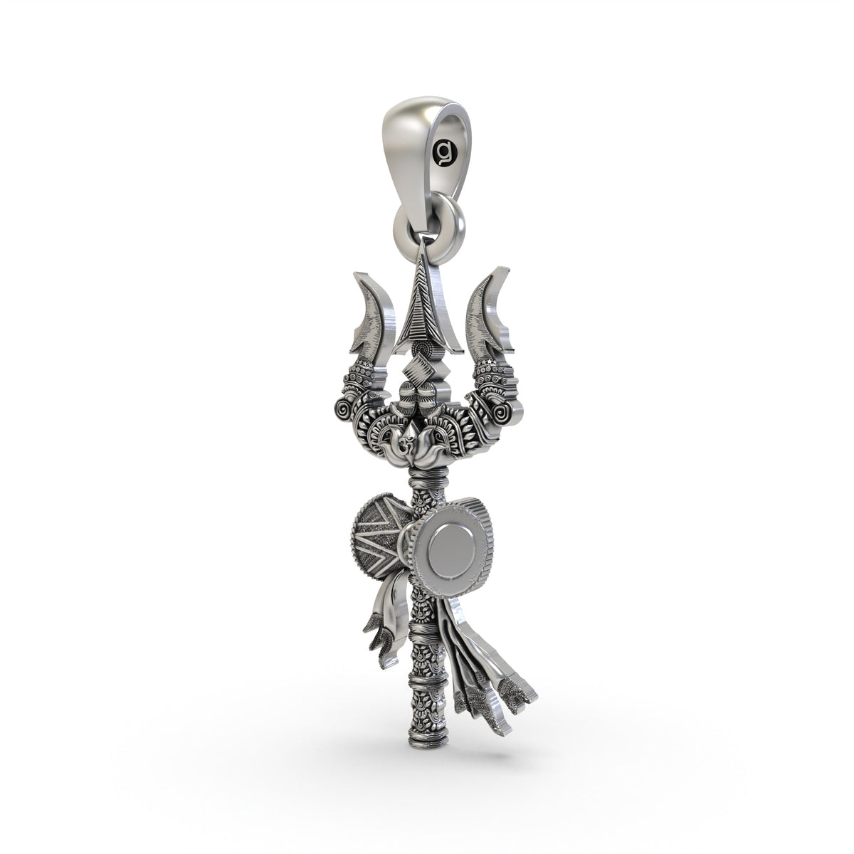 925 Silver Trishul Pendant – Lord Shiva Trident Necklace for Protection, Power & Devotion
