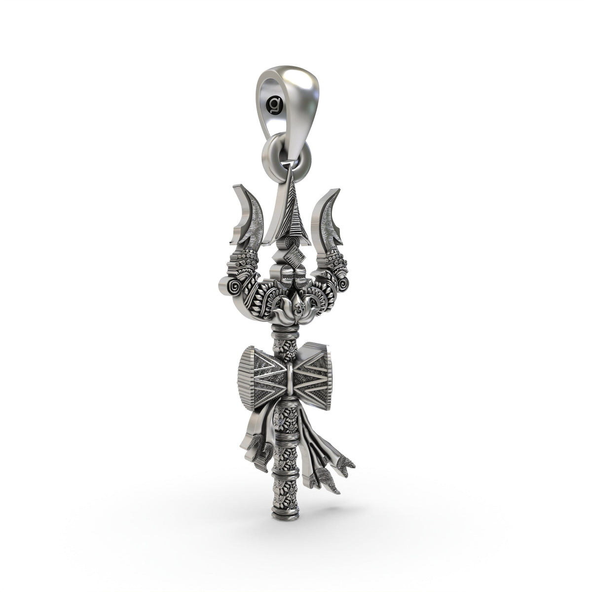 925 Silver Trishul Pendant – Lord Shiva Trident Necklace for Protection, Power & Devotion