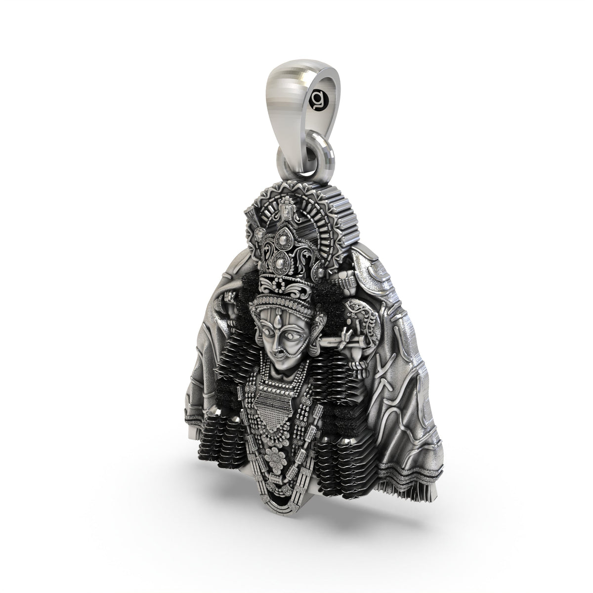 925 Silver Ashapura Maa Pendant | Handmade Temple Idol