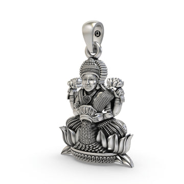 925 Silver Lakshmi Maa Pendant | Goddess Laxmi Jewelry for Wealth, Prosperity & Blessings