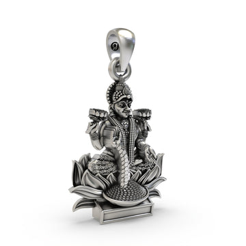 Lakshmi Maa Pendant in 925 Silver | Goddess of Wealth, Prosperity & Blessings | Hindu Spiritual Jewelry