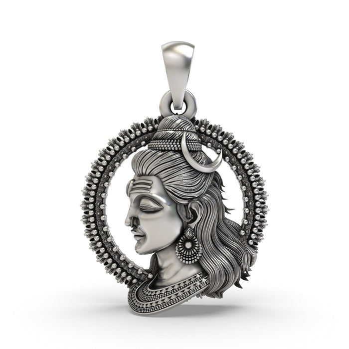 925 Silver Lord Shiva Face Pendant | Mahadev Jewelry | Handmade Sterling Rudra Necklace | Hindu Spiritual Protection Amulet