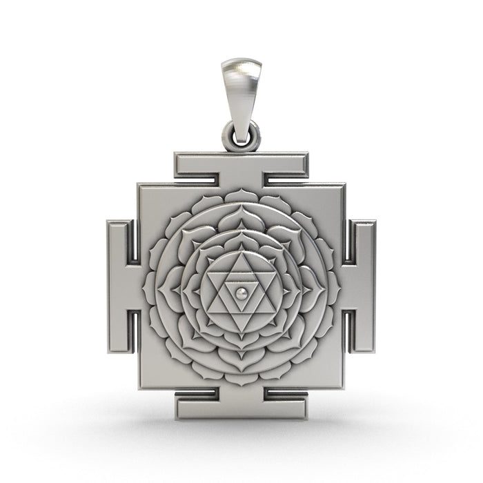 925 Silver Baglamukhi Yantra Pendant – Sacred Symbol for Protection, Victory & Enemy Neutralization