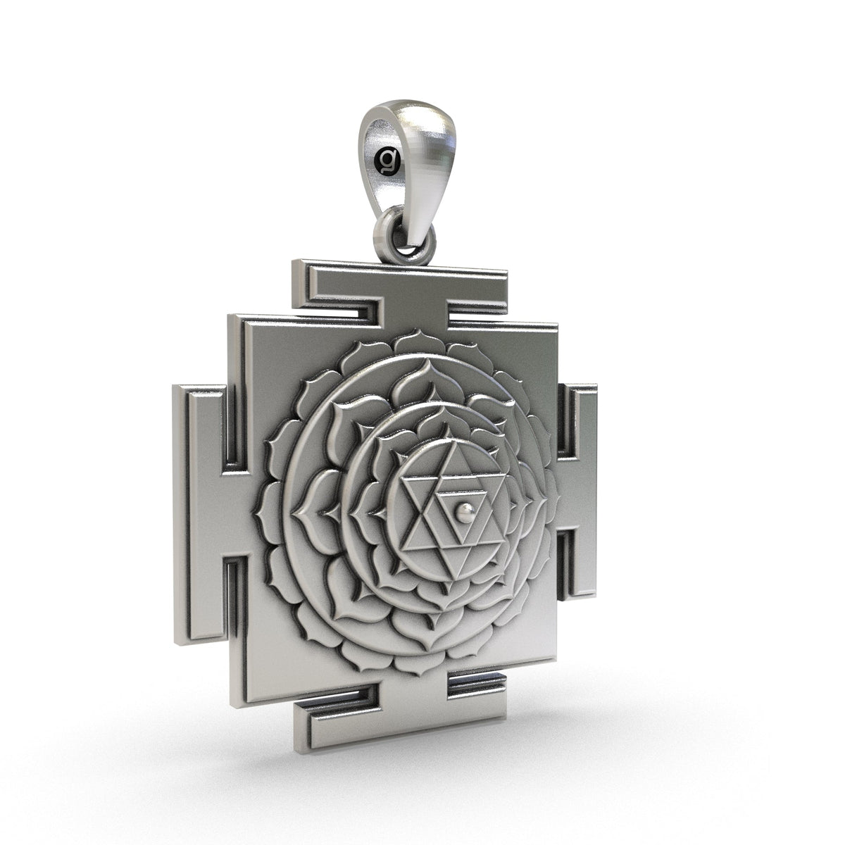 925 Silver Baglamukhi Yantra Pendant – Sacred Symbol for Protection, Victory & Enemy Neutralization