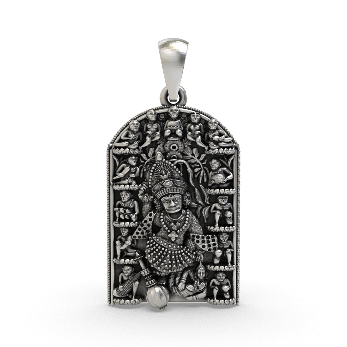 925 Silver Kashtbhanjan Dev Pendant – Sacred Hanuman Symbol for Protection, Strength & Trouble Removal