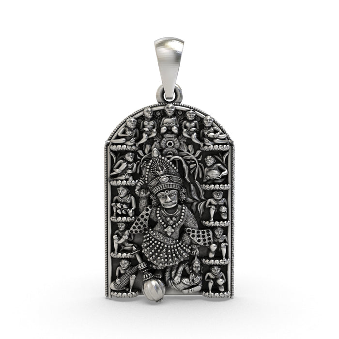 925 Silver Kashtbhanjan Dev Pendant – Sacred Hanuman Symbol for Protection, Strength & Trouble Removal