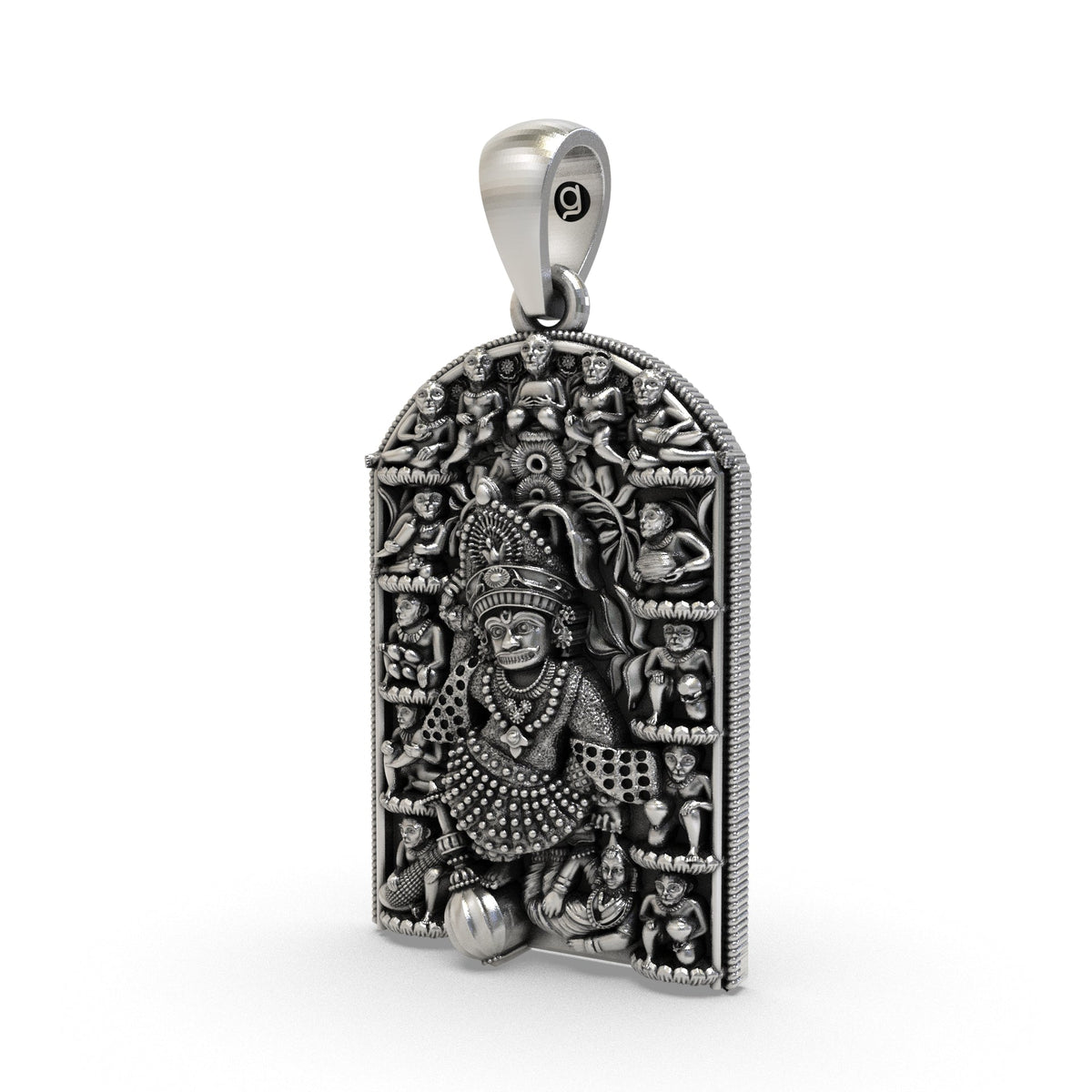 925 Silver Kashtbhanjan Dev Pendant – Sacred Hanuman Symbol for Protection, Strength & Trouble Removal