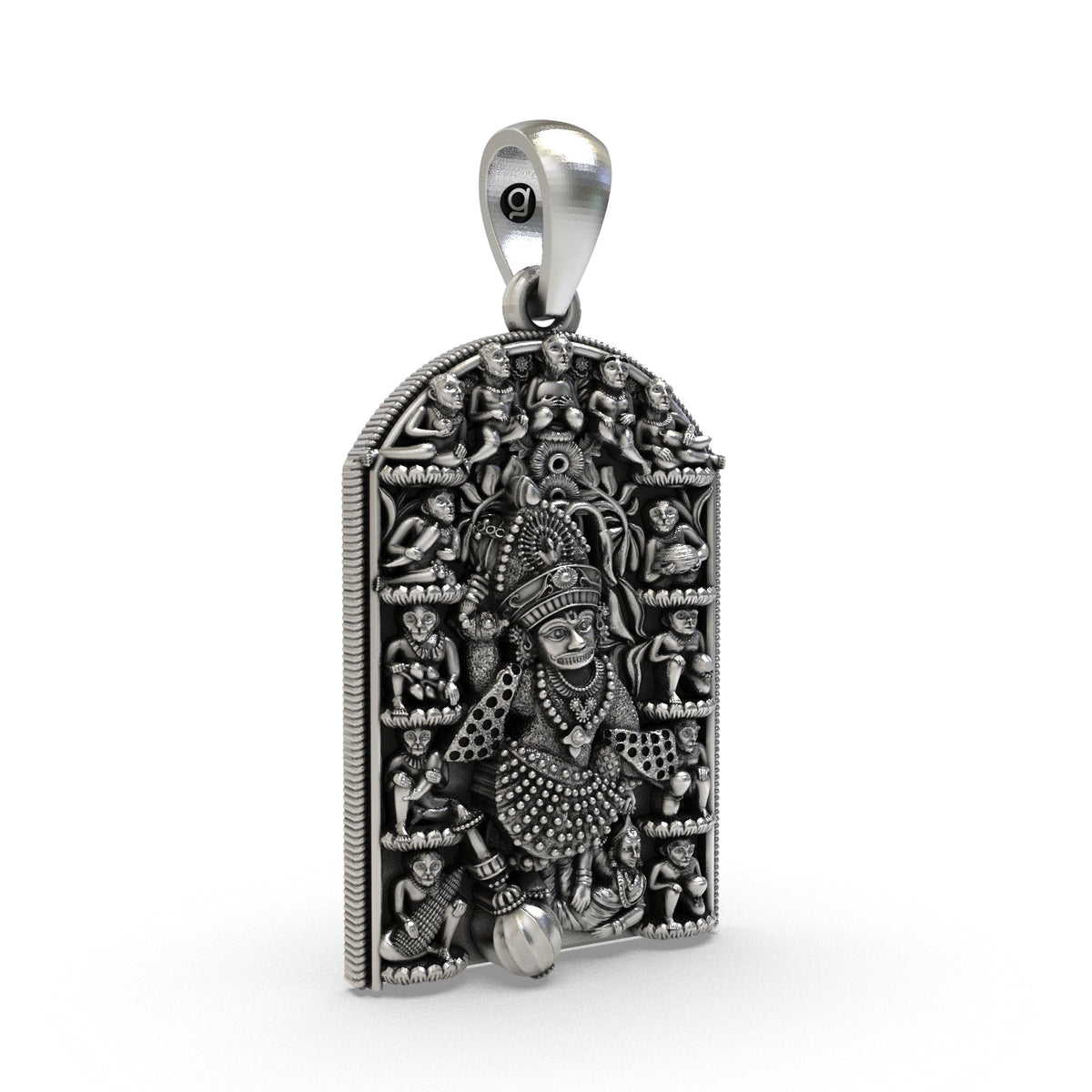 925 Silver Kashtbhanjan Dev Pendant – Sacred Hanuman Symbol for Protection, Strength & Trouble Removal