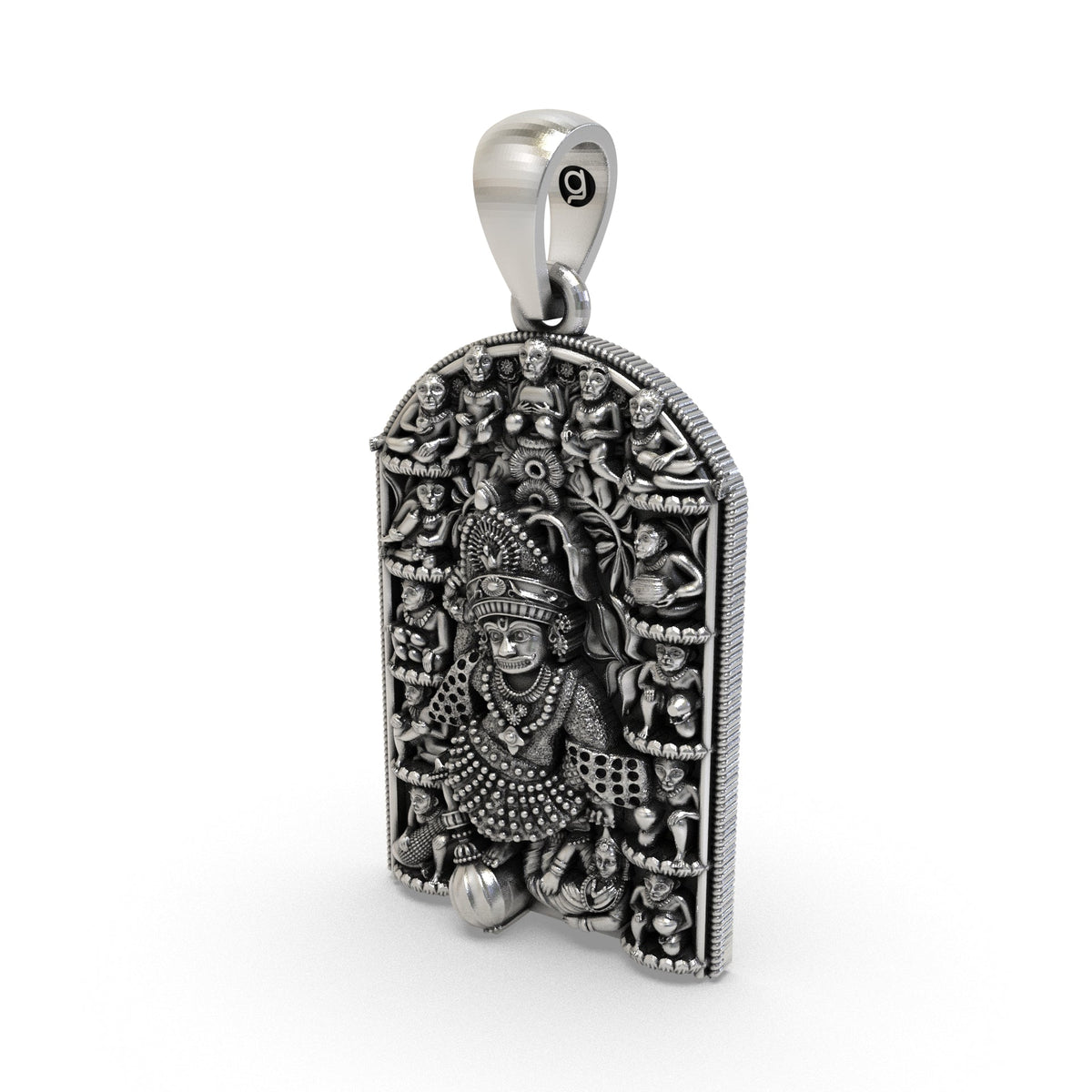925 Silver Kashtbhanjan Dev Pendant – Sacred Hanuman Symbol for Protection, Strength & Trouble Removal