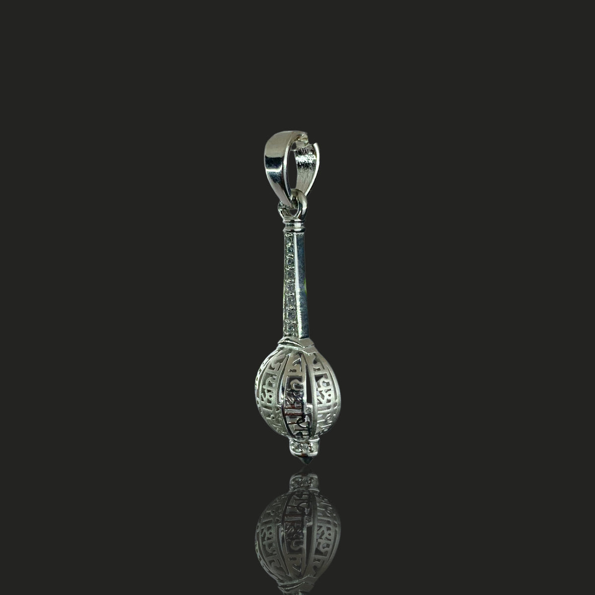 925 Sterling Silver Hanuman Gada Pendant | Bajrangbali Mace Locket | Hindu Spiritual Protection Jewelry Gift