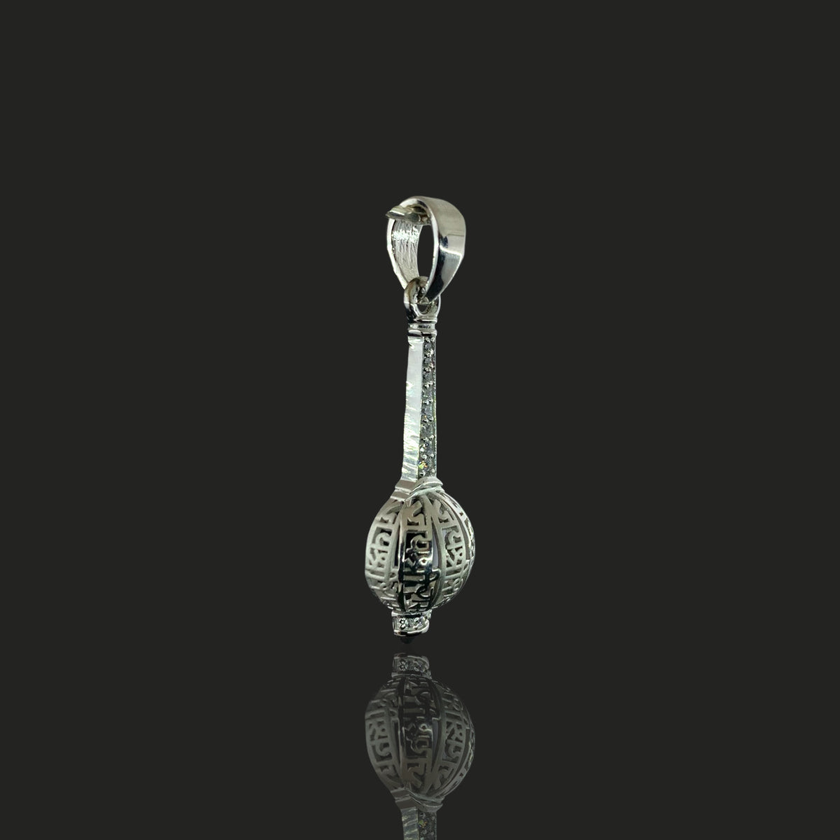 925 Sterling Silver Hanuman Gada Pendant | Bajrangbali Mace Locket | Hindu Spiritual Protection Jewelry Gift