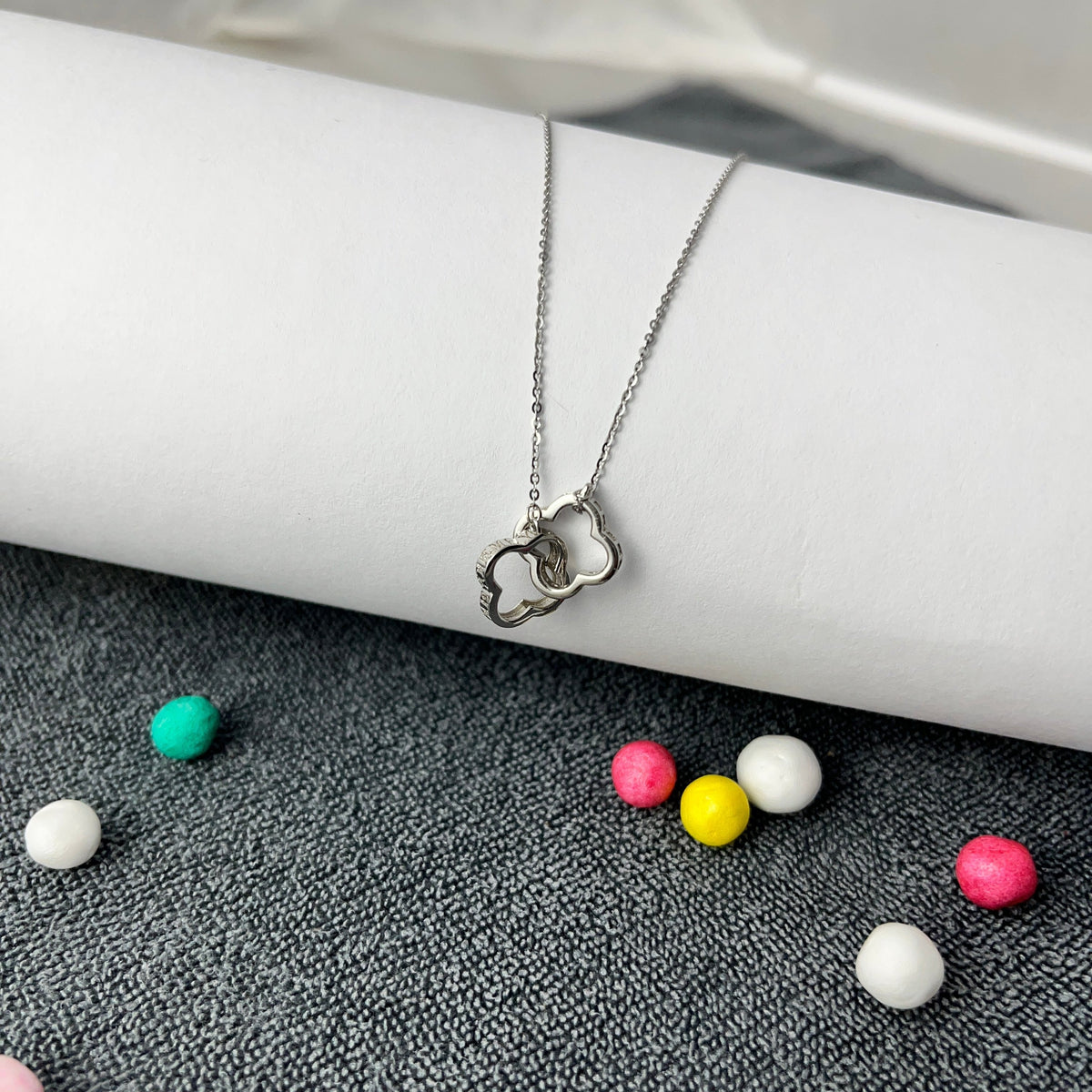 Sterling Silver Infinity Love Diamond Necklace
