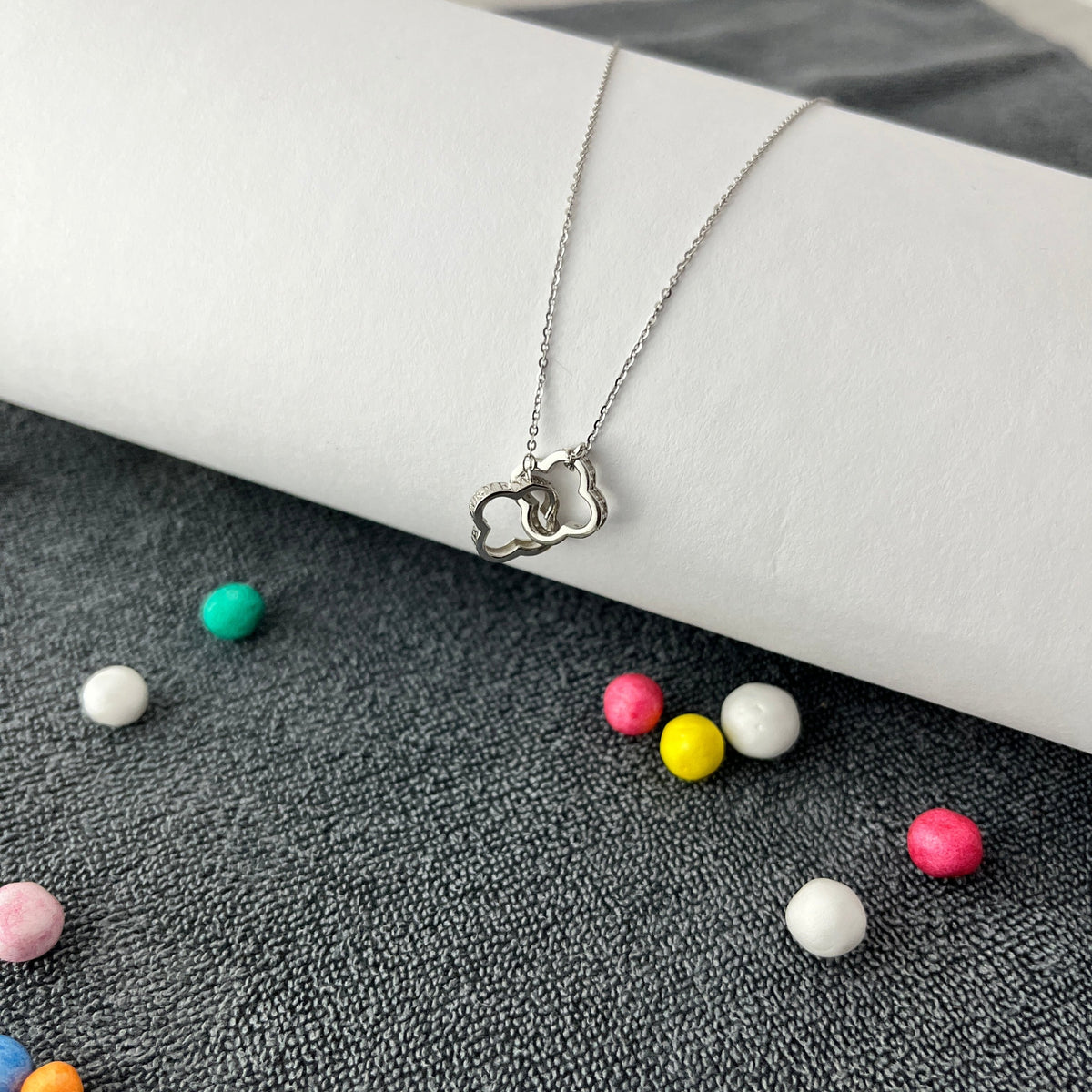 Sterling Silver Infinity Love Diamond Necklace