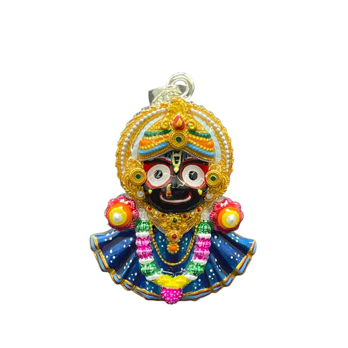 925 Silver Jagannath Pendant with Colorful Enamel | Handmade Meenakari Work | Devotional Jewelry