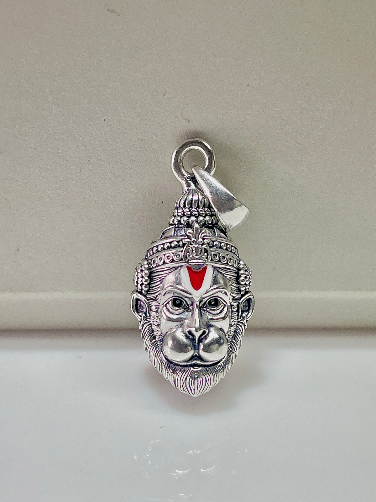 925 Oxidised Silver Hanumanji Face Pendant | Intricately Detailed Hindu God Necklace for Strength, Protection & Devotion