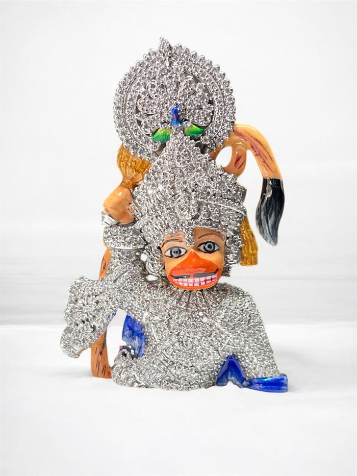 925 Silver Salangpur Kashtbhanjan Hanumanji Pendant – Unique Enamel & Stone Design for Protection & Devotion