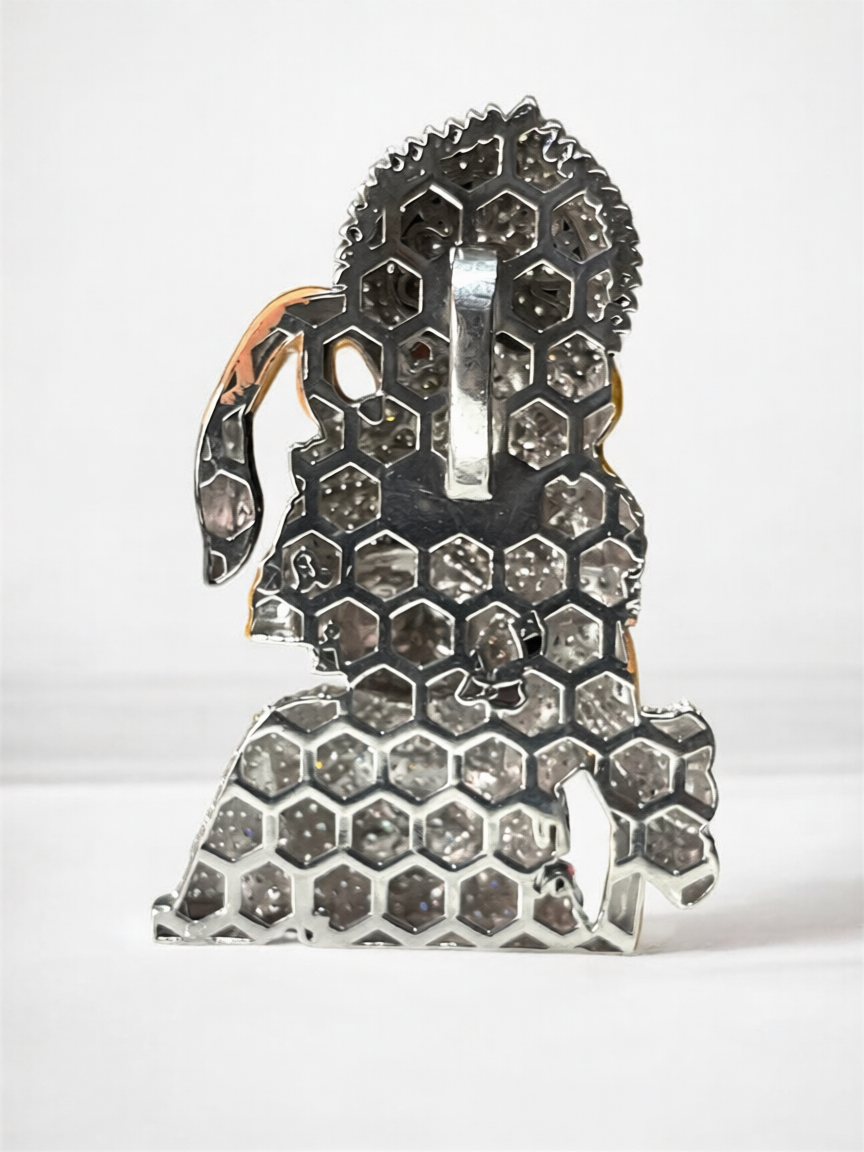 925 Silver Salangpur Kashtbhanjan Hanumanji Pendant – Unique Enamel & Stone Design for Protection & Devotion