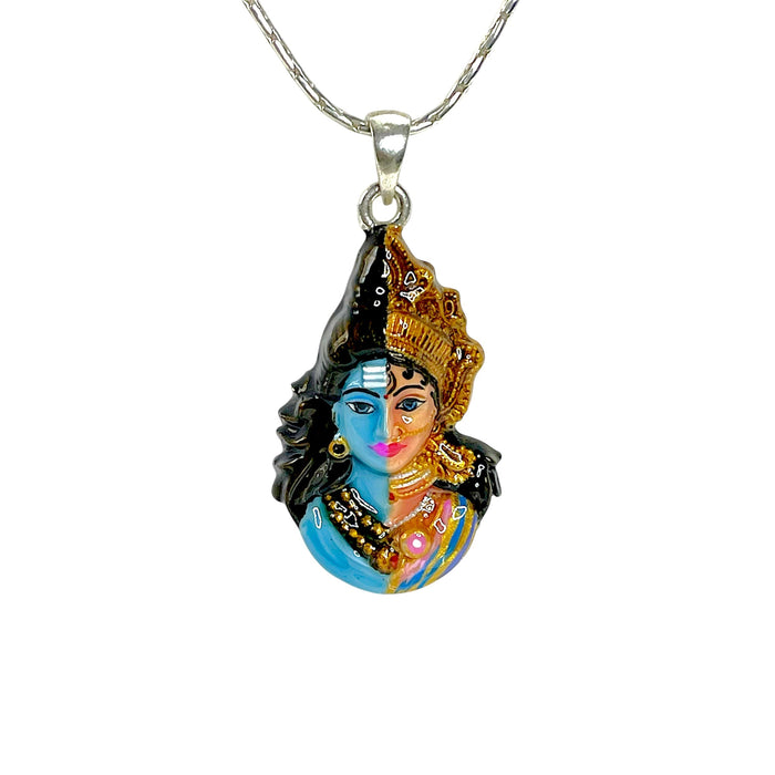 925 Sterling Silver Ardhanarishvara Pendant | Shiva Shakti Union Locket | Half Shiva Half Parvati Divine Balance Necklace