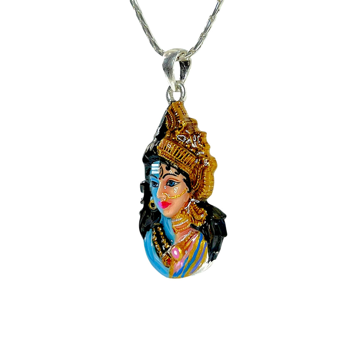 925 Sterling Silver Ardhanarishvara Pendant | Shiva Shakti Union Locket | Half Shiva Half Parvati Divine Balance Necklace