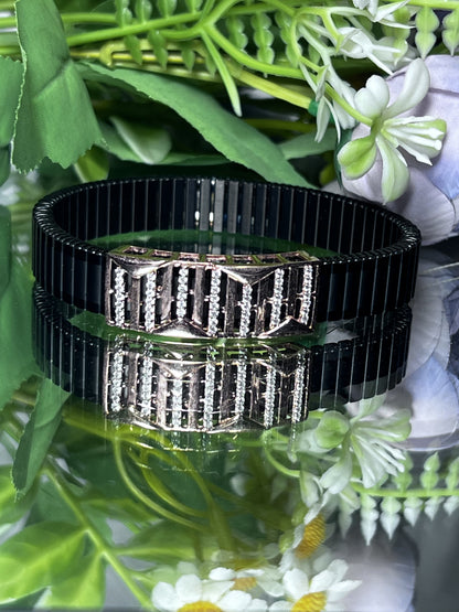 925 Silver Rolex Bracelet – Black Crown