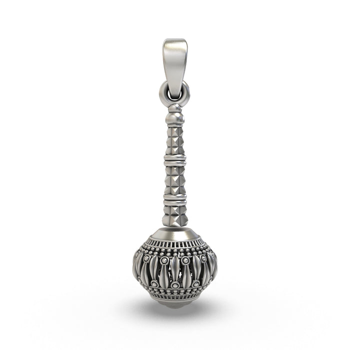 925 Silver Hanumanji Gada Pendant – Divine Strength, Protection & Spiritual Power Amulet