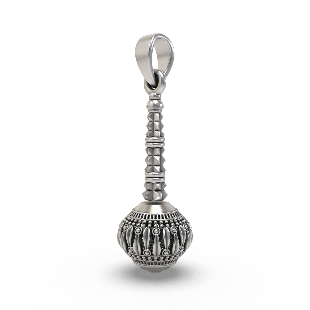 925 Silver Hanumanji Gada Pendant – Divine Strength, Protection & Spiritual Power Amulet