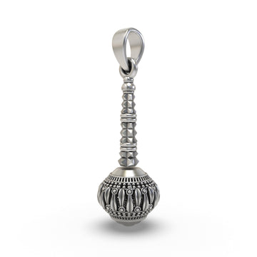 925 Silver Hanumanji Gada Pendant – Divine Strength, Protection & Spiritual Power Amulet