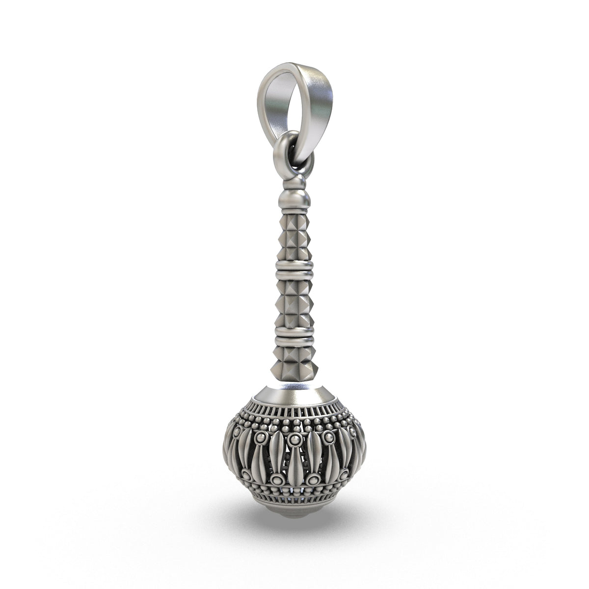 925 Silver Hanumanji Gada Pendant – Divine Strength, Protection & Spiritual Power Amulet