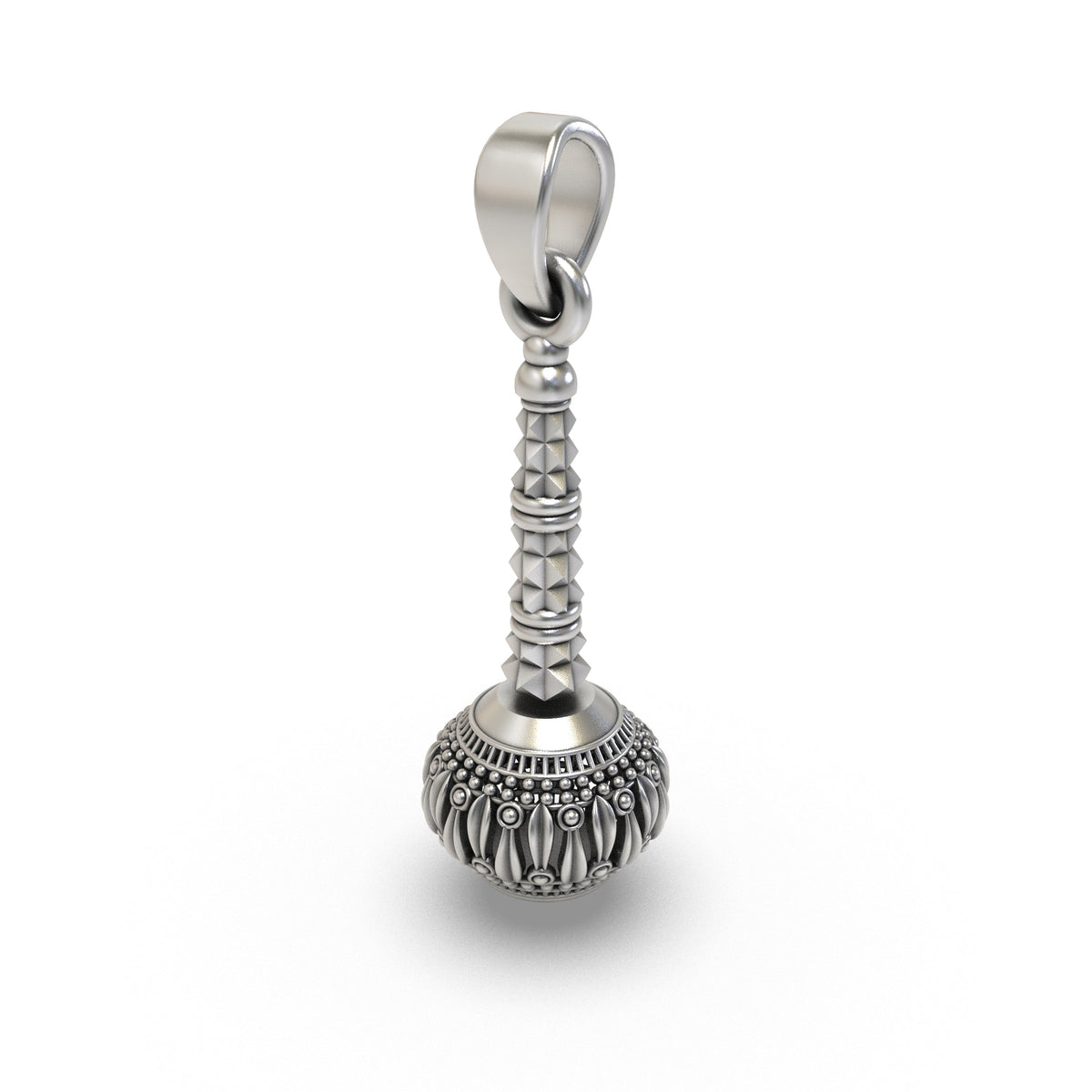 925 Silver Hanumanji Gada Pendant – Divine Strength, Protection & Spiritual Power Amulet