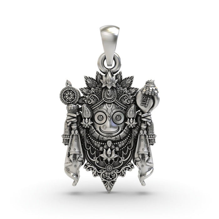 925 Silver Jagannath Pendant – Lord Jagannath Jewelry | Hindu God of Puri | Devotional ISKCON Locket